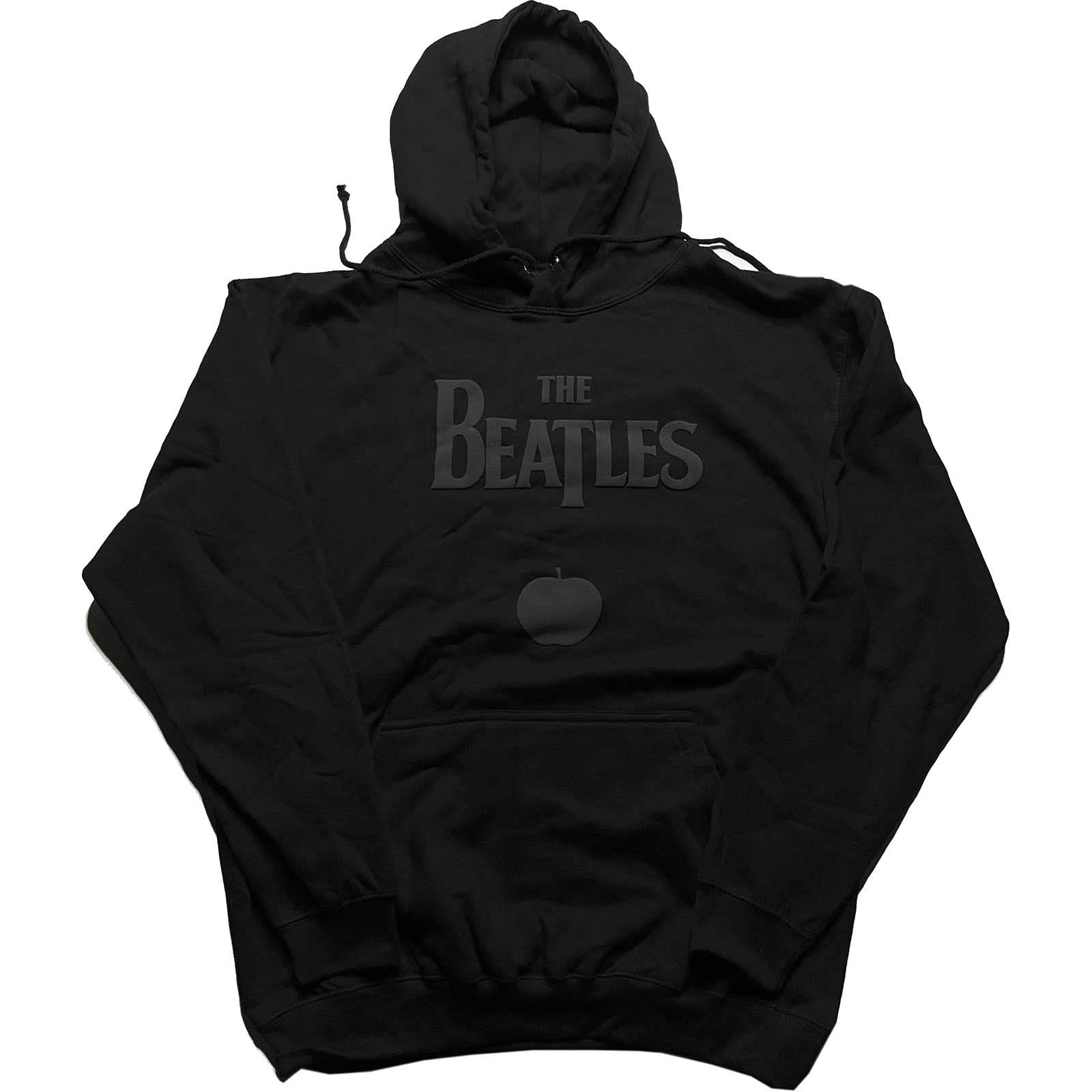 The Beatles Men's Black Hoodie Drop T Band Logo And Apple Official Pullover Xxl