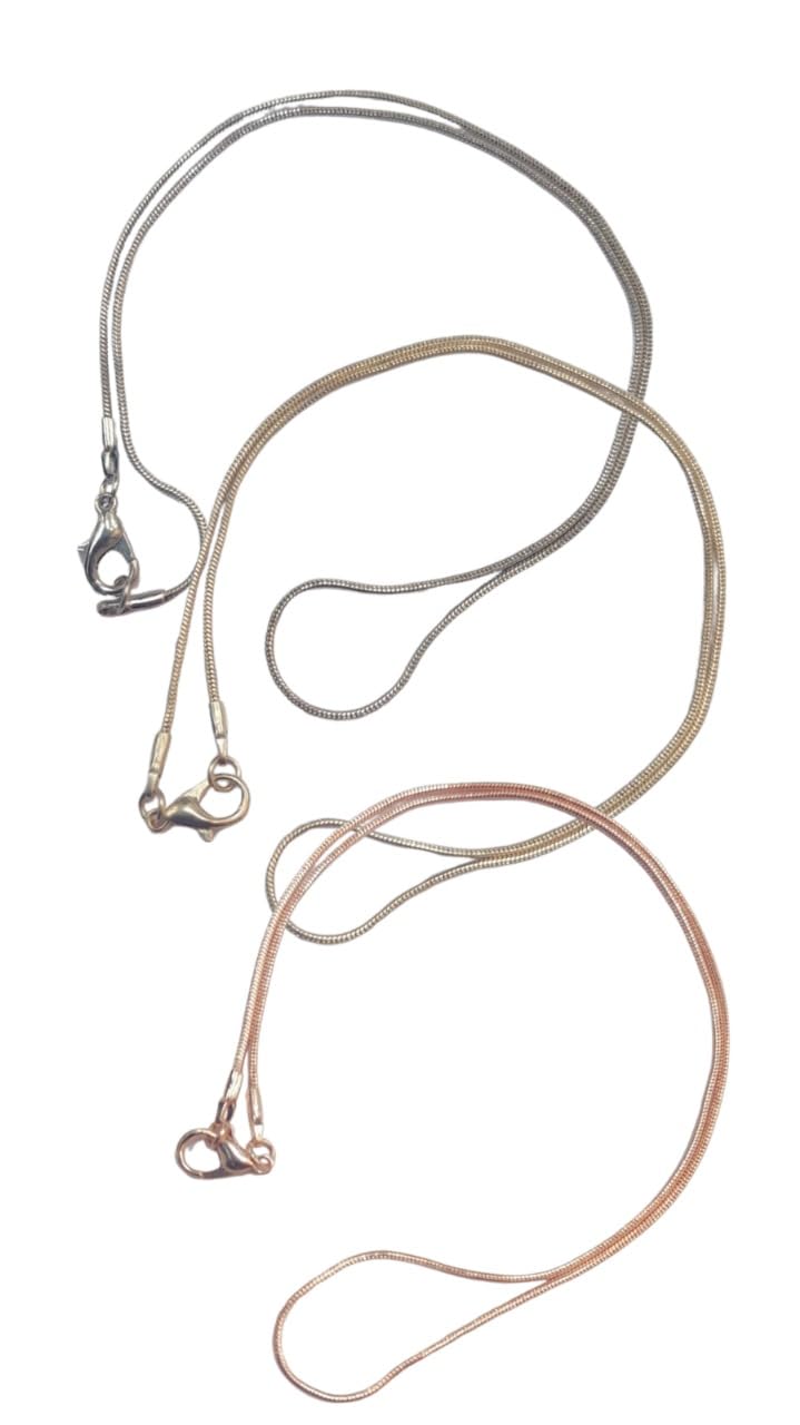 LA BELLEZA Unisex Metallic Versatile Flat Sleek Snake Chain Golden,Rhodium,Rose Gold (Pack Of 3) (B0CWD15JF3) Amazon Price History, Amazon Price Tracker
