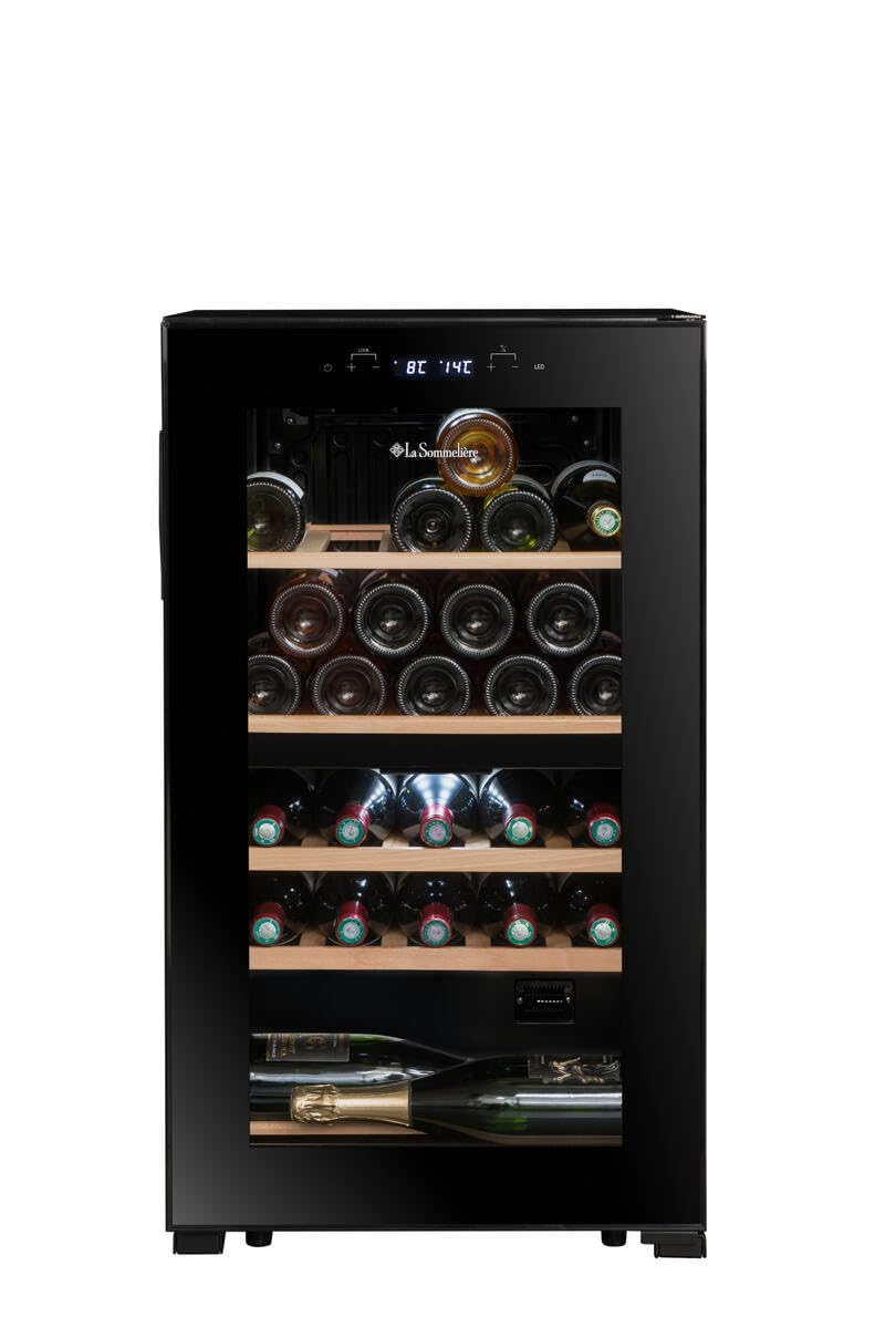 LA SOMMELIERE Cave de mise à température double zone SLS32DZBLACK 32 Bouteilles