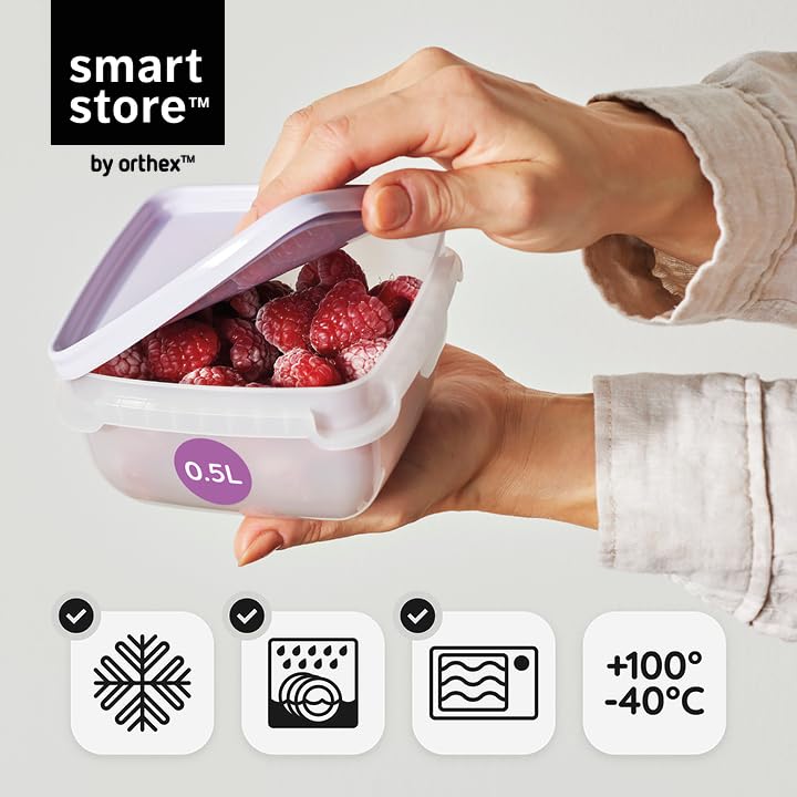SmartStore Frischhaltedosen mit Deckel und Kühlschrank Organizer 0.3L 6er Set | Geeignet für Kühlschrank und Gefrierschrank… – Ansicht 3