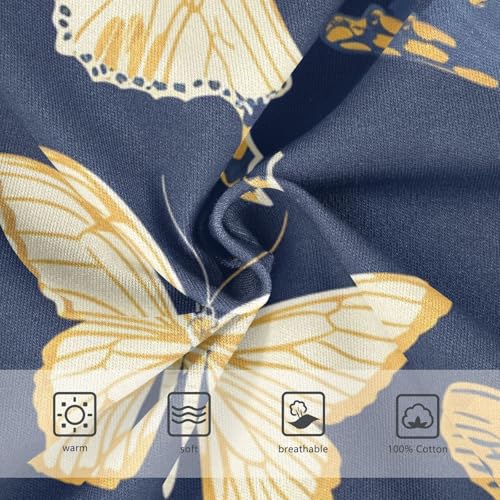 KLL Blue and Yellow Butterflies Toddler Boys Comfort Training Underwear Breathable Children Undies3