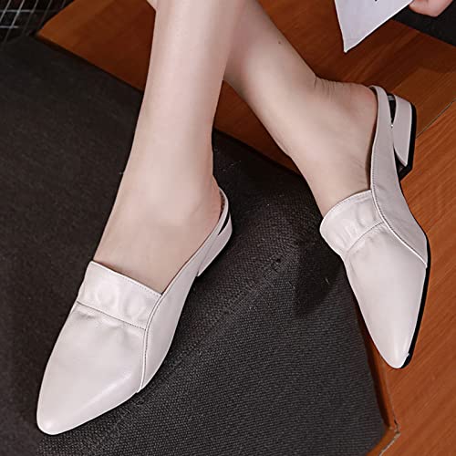 Slippers Women Summer Flats Lady Sandals Slippers Genuine Leather Slip on Pointed Women Mules Outdoor Slipper Shoes Woman Slides3