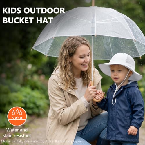 Image of BASSDASH Kids UPF 50+ Wide Brim Sun Hat for Summer Beach Outdoor