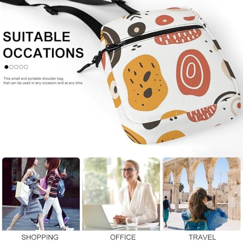 Satchel Tote Bag Messenger Bag Warm Color Abstract Image Printed Mini Sling Bag Purse Suitable for Work Travel4