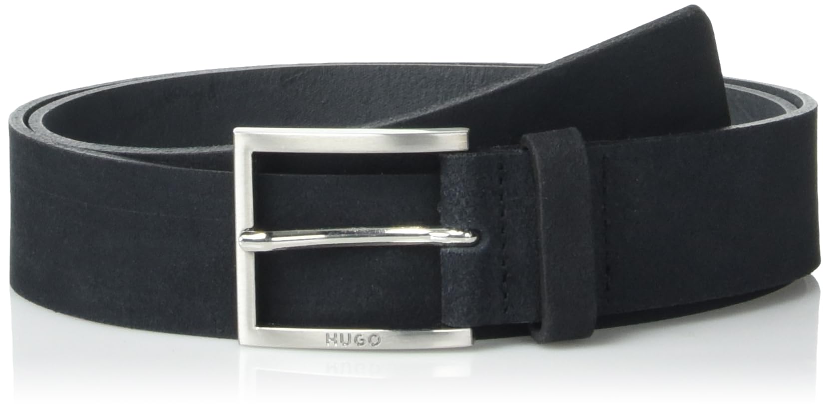 HUGO Cinturón Mirto de Gamuza Suave Con Hebilla Cepillada Cinturón Hombre (Pack de 1)