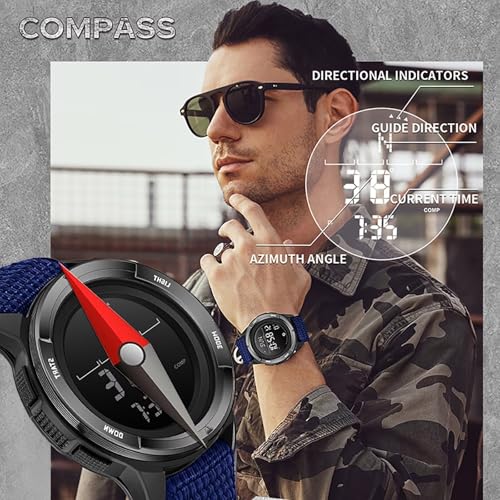 Digitaluhr Militär Uhr Herren Digital Armbanduhr Tactical Watch Military Herrenuhr 5 ATM Wasserdicht Kompass Schrittzähler ohne app und Handy Kalorienzähler Outdoor Stoppuhr Sport Chronograph Junge