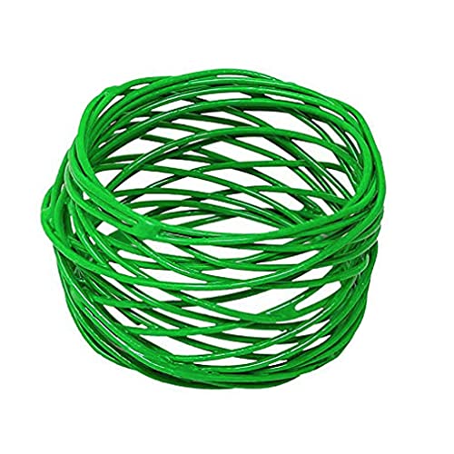 Image of SKAVIJ Handmade Twisted Wire Mesh Napkin Rings Holders Decor Dinner Party Wedding Thanksgiving Christmas Gathering (Green 12pcs)
