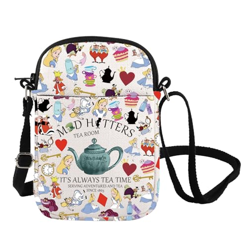 Mad Tea Inspire Bolsa tiracolo Alice Movie Messenger Bag Alice Fan Gift Tea Time Gift WDW Bolsa de viagem, Chapéu maluco Cb, Bolsa carteiro