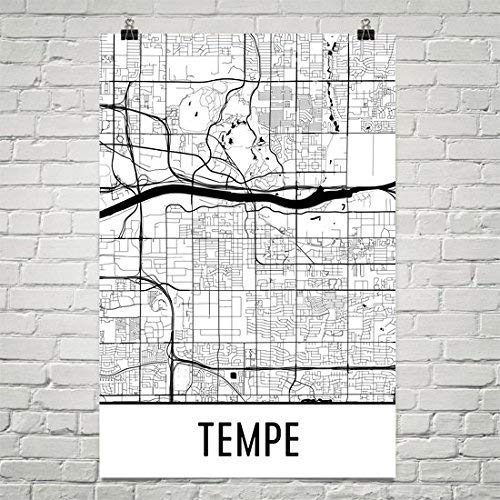 Tempe Poster, Tempe Art Print, Tempe Wall Art, Tempe Map, Tempe City