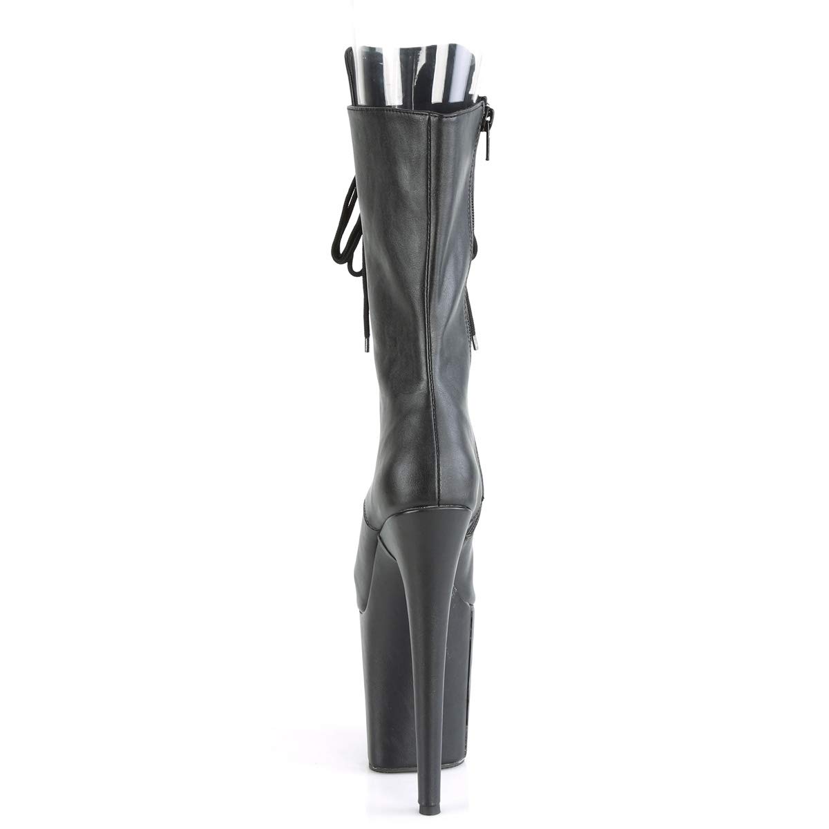 Pleaser Flamingo-1051WR Botín con plataforma de tacones altos piel sintética negro