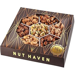 Holiday Nuts Gift Basket – Extra Large Assortment of Sweet & Roasted Salted Gourmet Nuts – Food Gift Box for Dad, Him, Husband, Christmas, Father’s Day, Mother’s Day, Family, Men & Women