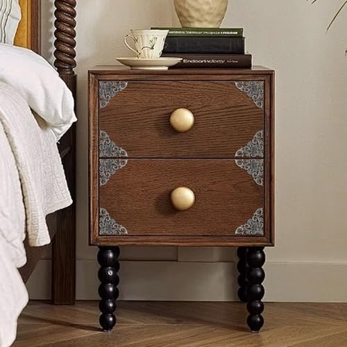 Image of Geesatis 60Pcs Bronze Decorative Corner Cover Furniture Corner,2.5 inchX1.8 inch | Vintage Embossed Pattern, for Cabinet, Jewelry Box, Photo Frame,with Mounting Screws,Alloy