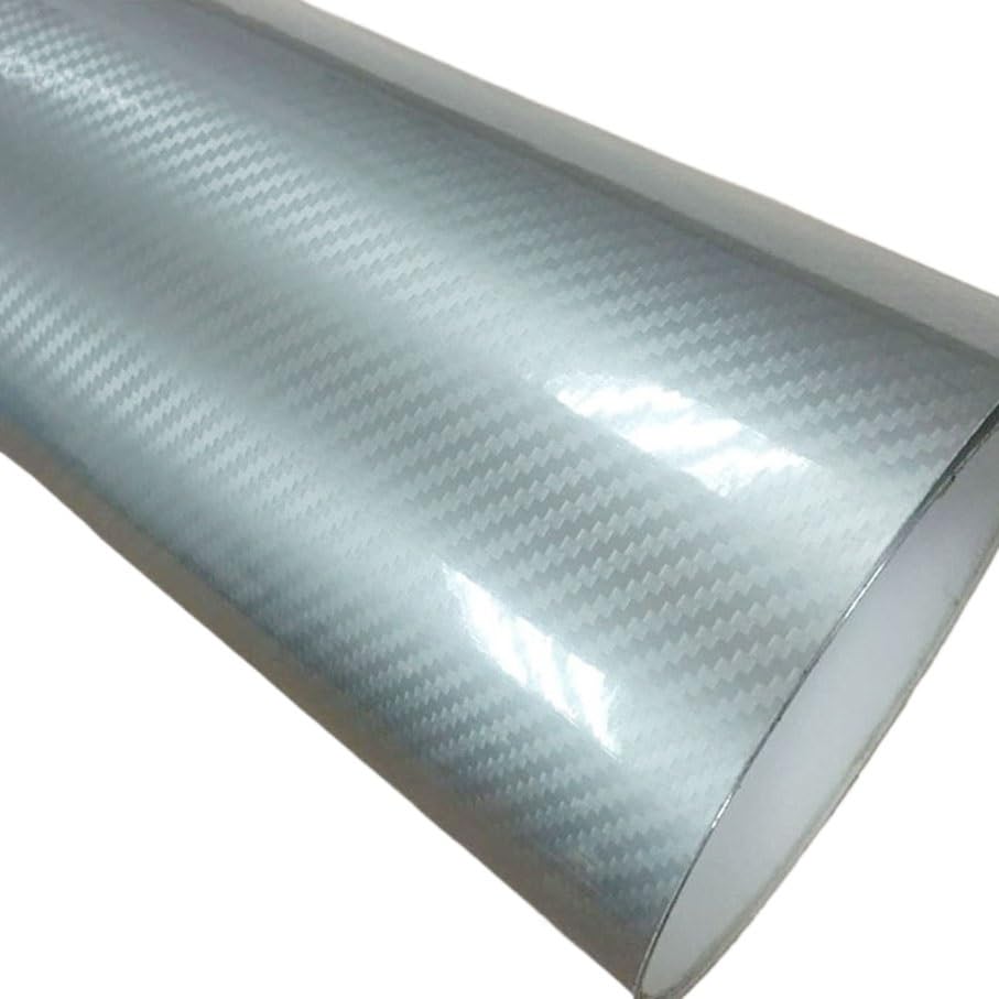 Taśma samoprzylepna winylowa Carbon Fibre, Folia winylowa do oklejania samochodów 5D z włókna węglowego wielokolorowa w wielu rozmiarach(5d Silver,50CM X 300CM)