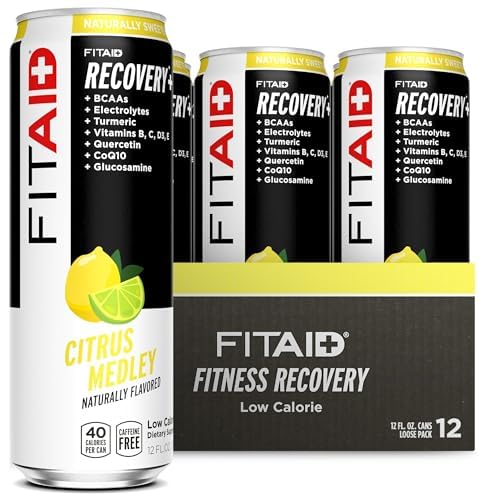 Image of FITAID RX Zero Sugar Encapsulated Creatine Workout Recovery Drink All-In-One Blend BCAA Glucosamine Turmeric B-Complex Electrolytes Variety Pack 12 Fl Oz (Pack of 24) - Packaging May Vary