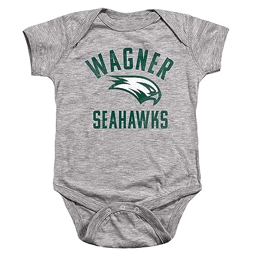 Wagner College Official Seahawks Logo Unisex Infant Snap Suit for Baby,Athletic Heather, 6 Months