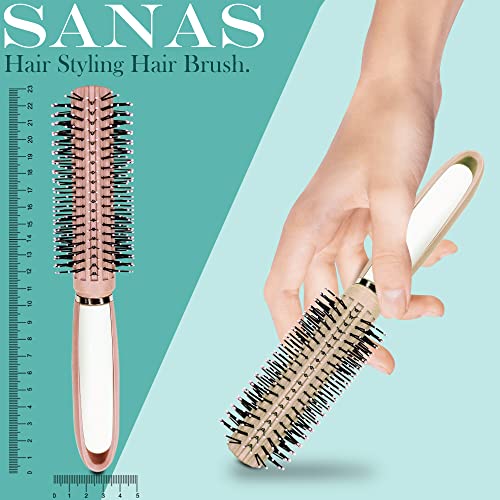 Image of Sanas Round Hair Dryer Styling Brush 1Pc Hair Round Brush Soft Bristle Round Hair Brush Flexible Detangling Brush Roller Hair Brush Anti-Static Hair Brushes For Women 1Pc (Light)