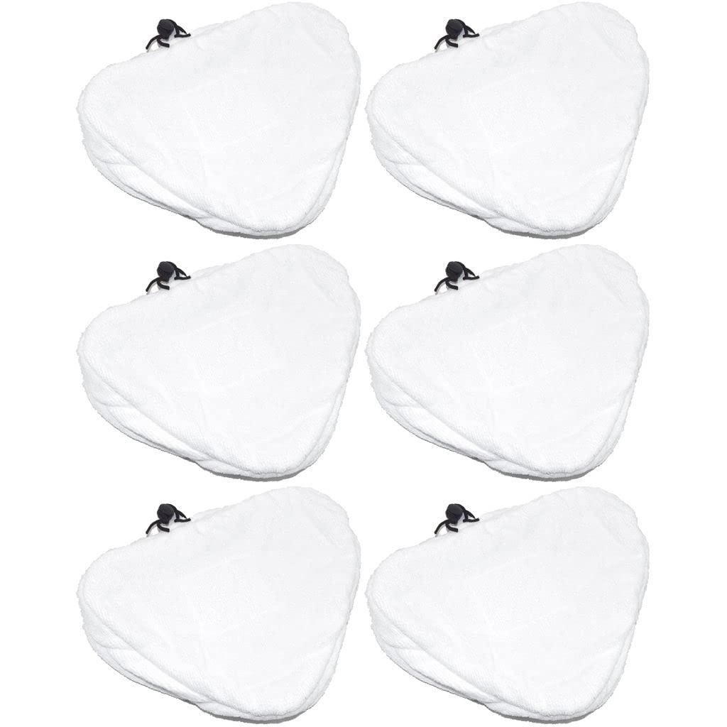 Ufixt 6x Steam Mop Microfibre Cleaning Cloth Cover Pads Kit Compatible with Hyundai, Montiss Triangular Head Drawstring Replacement Spare Part