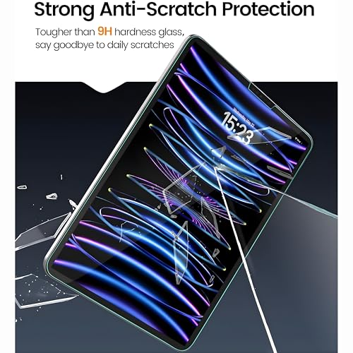 Image of OHAYO 9H Military-Strength Car Display Screen Protector for iPad Air 11 Inch (M2 2024 & Air 4th /5th Gen 10.9 inch) | Ultra Hard Scratch Resistant Film, HD Clear, Bubble-Free, Not Tempered Glass, Touch Sensitive Protective Layer
