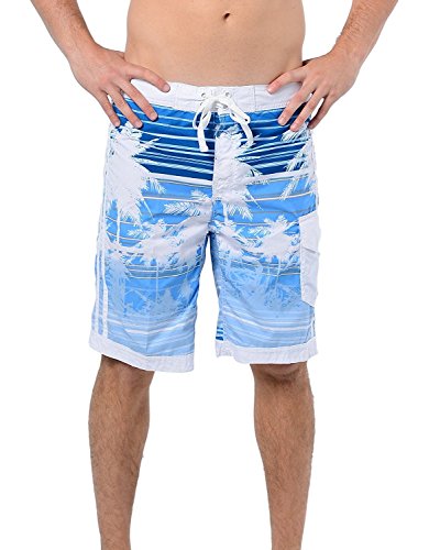 US Apparel Men's Micro Fiber South Beach Swim Trunks Light Blue L