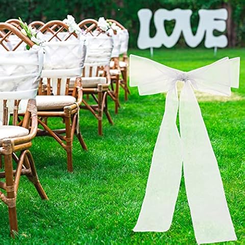 25 Stück Organza Stuhl Schärpen Hochzeit Stuhlschleifen Breitere Organza Stuhlband Schleifen Stuhlhussen Tüll Schärpen Cover