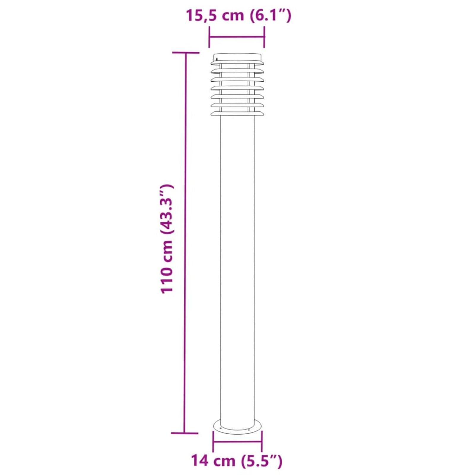 ZEYUAN Lampada da Terra per Esterni Argento 110 cm in Acciaio Inox,Lampade da Terra,Lampada da Terra Moderna,Lampade da Terra per Soggiorno-4006359