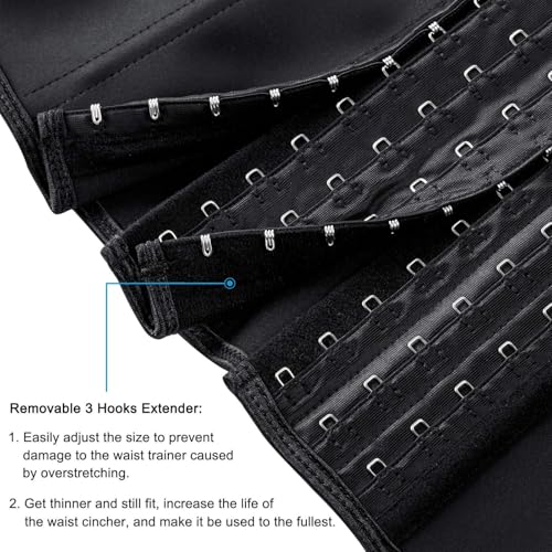 Image of ECOWALSON Waist Trainer for Women - 9 /25 Steel Bones & Additional Extender Cincher Corset for Hourglass body Shaper