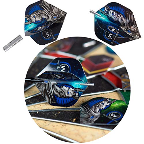 Whimlets Dart Flights and Accessories – Sets of Standard Shape Darts Flights with Flights Protectors, Darts Accessories Kit…