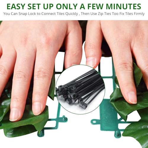 Artificial Ivy Privacy Fence Wall Screen, 40"×120" Greenery Backdrop Ivy with 20 Zip Ties, Hedges Fence Panels for Patio, Balcony, Garden, Backyard Indoor Outdoor Green Wall Decor