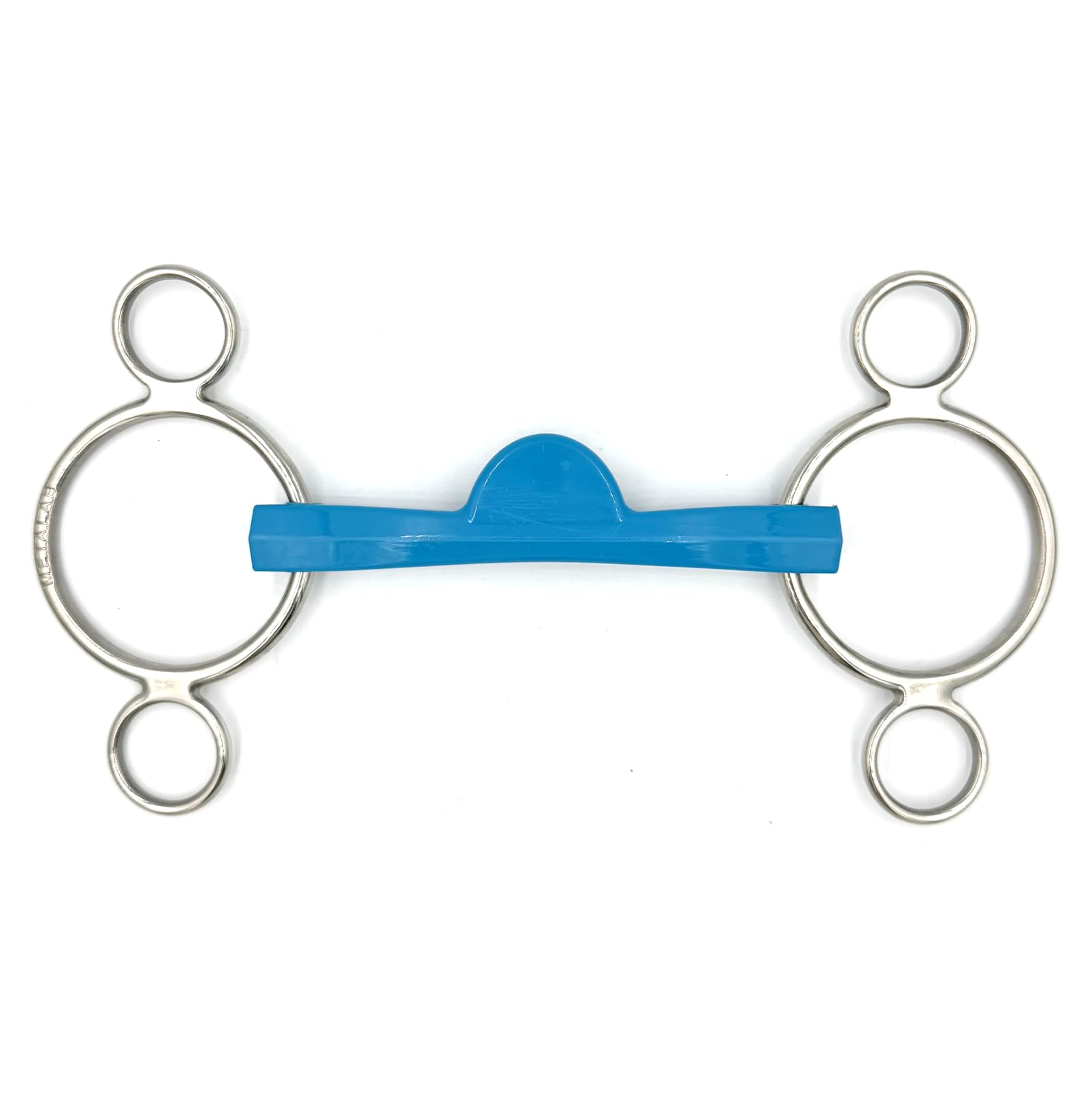 ES0253 METALAB FlexiBit Pessoa - Trenza de 3 anillos Flexi Port – Trenza flexible de acero inoxidable con sin lengua y efecto palanca para un mayor control en caballos fuertes (12,5 cm)