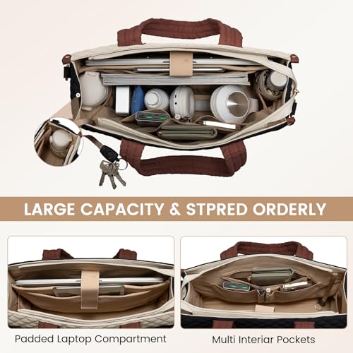 LOVEVOOK Laptop Bag for Women,15.6 Inch Laptop Tote Bag,Quilted Work Tote Bags Women, Professional Computer Business Teacher Tote Bag Office Briefcase Purse,Lightweight Shoulder Travel2