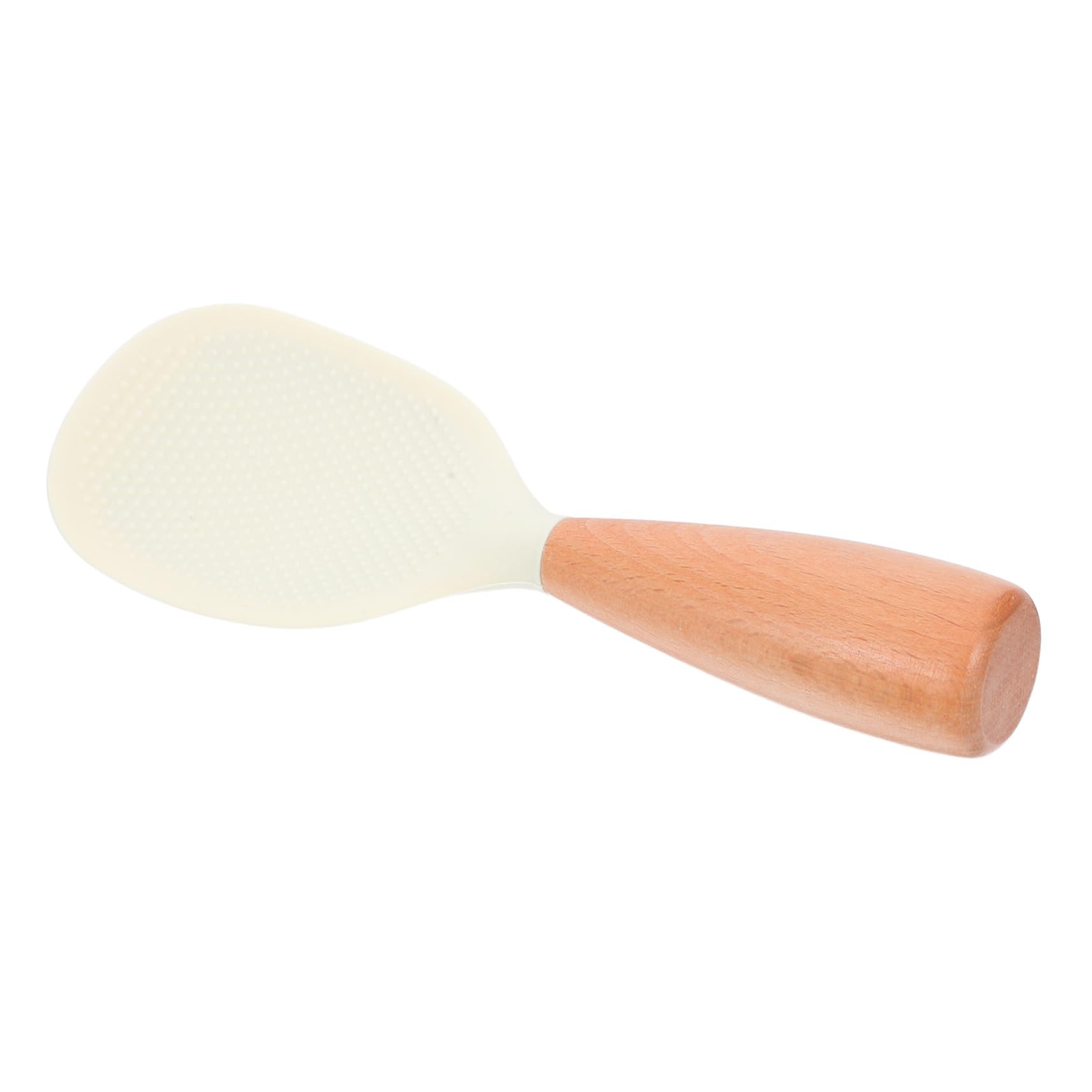 VALICLUD Self Standing Silicone Rice Paddle with Wooden Handle Non Stick Rice Serving Spoon for Easy Cleaning and High Temperature Resistance Kitchen Tool for Rice Cookers