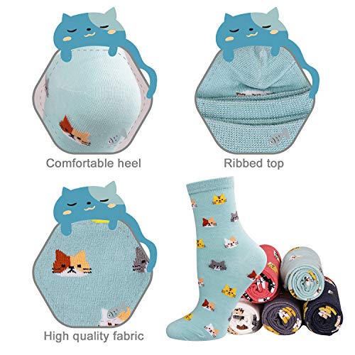 Image of Cute Animal Design Women's Socks Casual Cotton Crew Novelty Socks