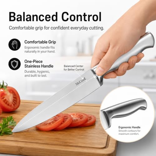 McCook Kitchen Knife Set 15PC Block Set w Built in Sharpener - image 6