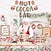 Hot Chocolate Bar Kit,Green Red Christmas Hot Cocoa Bar Supplies, Gingerbread Man Hot Cocoa Bar Banner Sign Toppings Labels Cup Tags for Winter Birthday Baby Its Cold Outside Baby Shower New Year