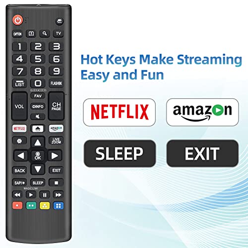 Image of Universal for LG TV Remote, Replacement Remote Control for LG Smart TVs. with Netflix Quick Button. 1-Year Warranty.