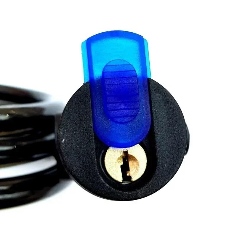 Lucchetto antifurto Universale per Bicicletta, Bobina di Cavo in Acciaio Inossidabile per Lucchetto di Sicurezza per Bici MTB per Motocicletta Castle (Colore: Nero) (Blu)