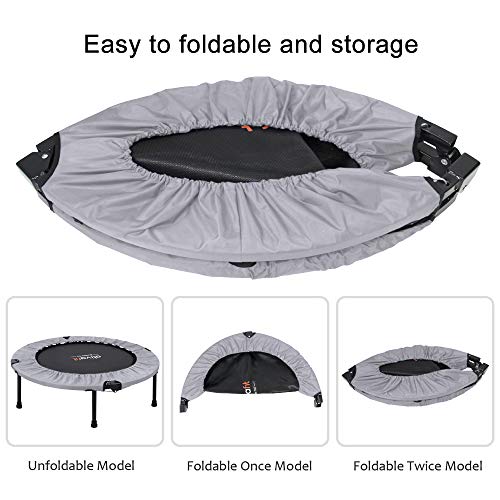 ATIVAFIT 40\" Foldable Trampoline Mini Exercise Rebounder with Adjustable Foam Handle Great for Body Fitness Training Indoor/Garden/Workout - Thumbnail 4