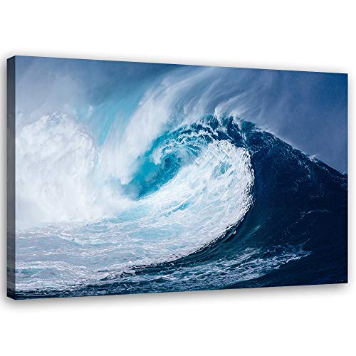 Tableau sur toile XXL mer pour habiller un grand mur vide paysage bleu