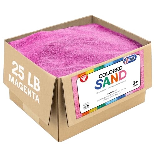 Image of Hygloss Colored Sand for Crafts - 25 lb , Magenta - Vibrant Colorful Fine Sensory Play Sand Art Kits for Kids - Classroom Activities for Children 3 4 5 6 7 8 9 10 11 12 - Safe for Ages 3+