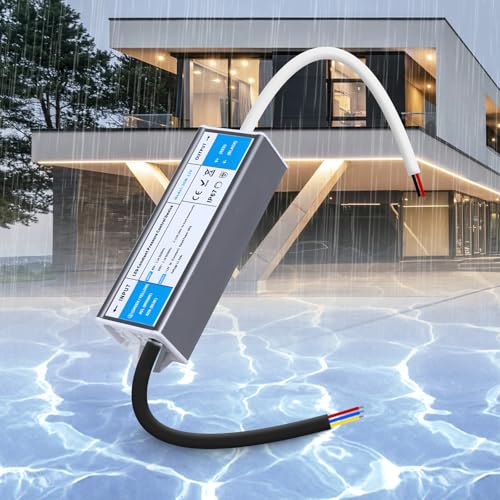 SUCIKORIO 12V 36W Trasformatore LED Esterno Impermeabile IP67, Ultra Sottile Alimentatore LED Driver AC 220V a DC 12 Volt 3A 36W Trasformatori Adattatore LEDs a Tensione Costante Senza Sfarfallio