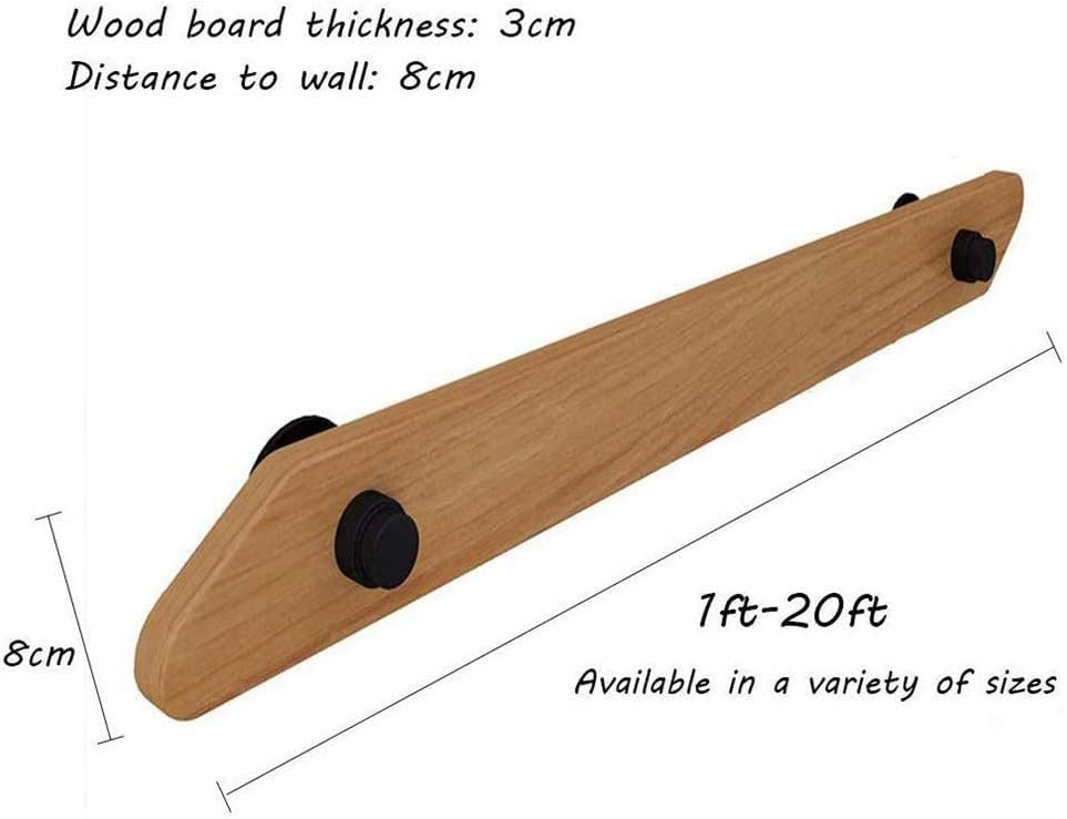 Rambarde d'escalier en bois massif ajustable de 30 cm à 6 m avec prise antidérapante