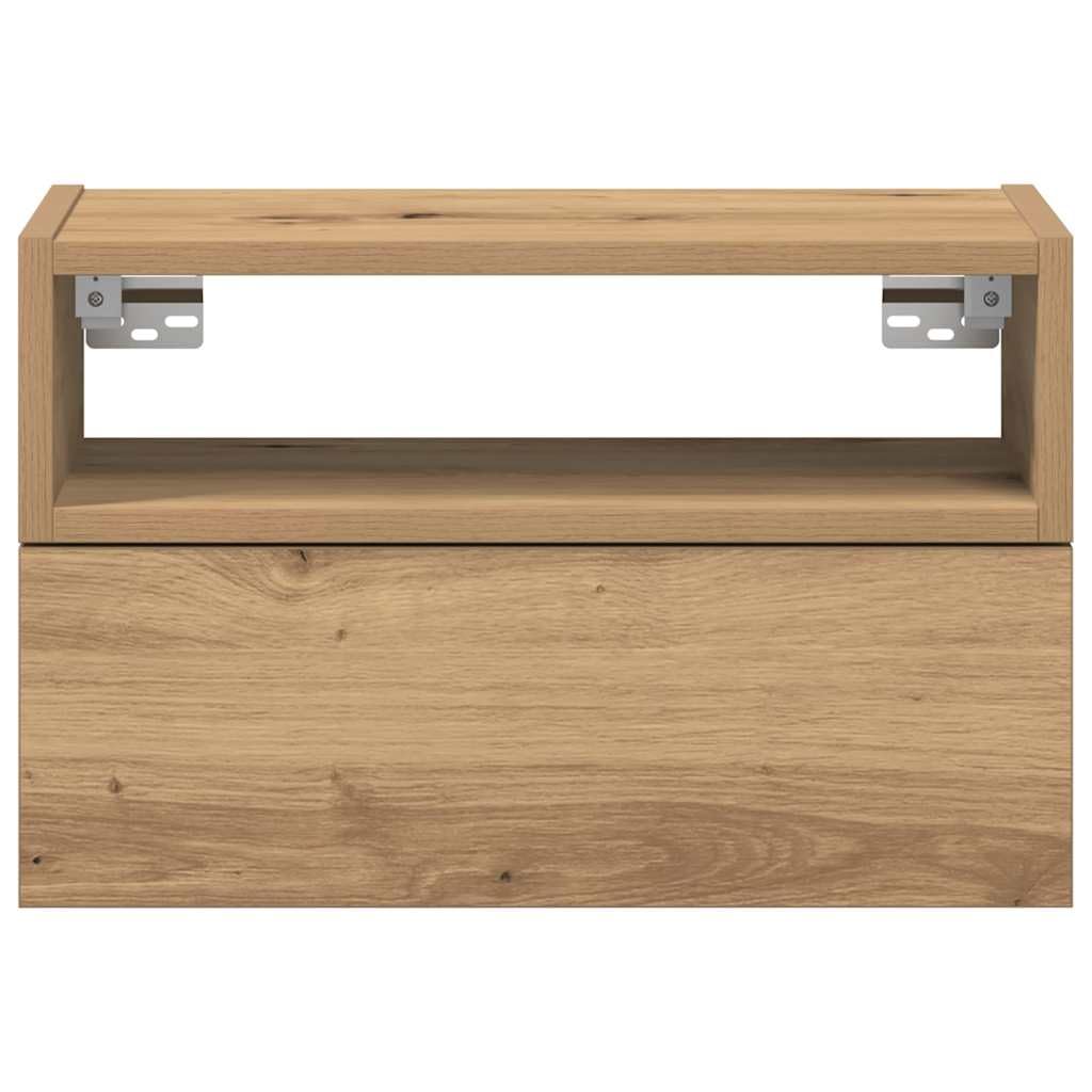 Générique Table de Chevet Murale chêne Artisanal 45x26x28,5 cm,Tables de Chevet,858612