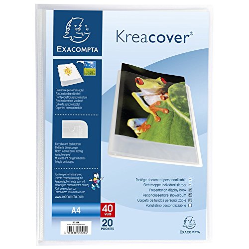 - 参考号5728E - 1 个 Kreacover Chromaline 文件保护套 - 20 个光滑水晶袋 - 40 个视图 - 适用于 A4 - 尺寸 24 x 32 厘米 - 半刚性聚丙烯保护套 - 无色