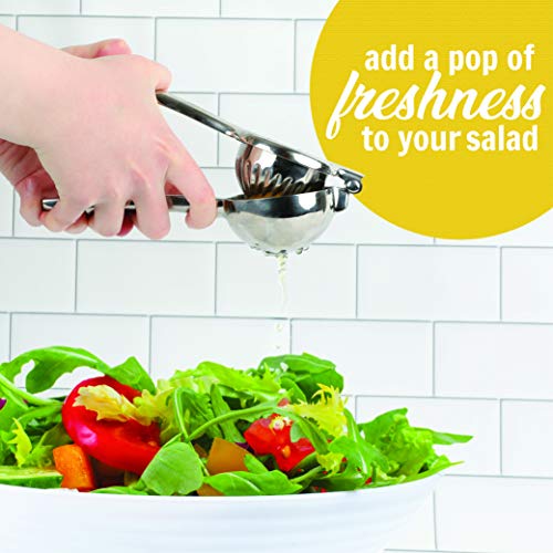 Extra-Large Stainless Steel Lemon Lime Squeezer - Manual Press - Citrus Juicer with Filter
