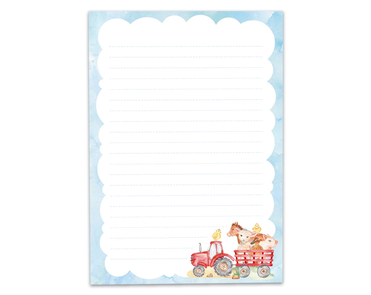 Lot De Papier à Lettre Avec Enveloppe Pour Enfant Baurmhof Motif Enfant Garçon Fille (bloc A5 De 25 Feuilles + 15 Enveloppes