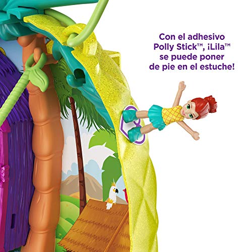 Polly Pocket Cofre Colgante Polly con Lila en forma de piña, muñeca con accesorios (Mattel GKJ64)