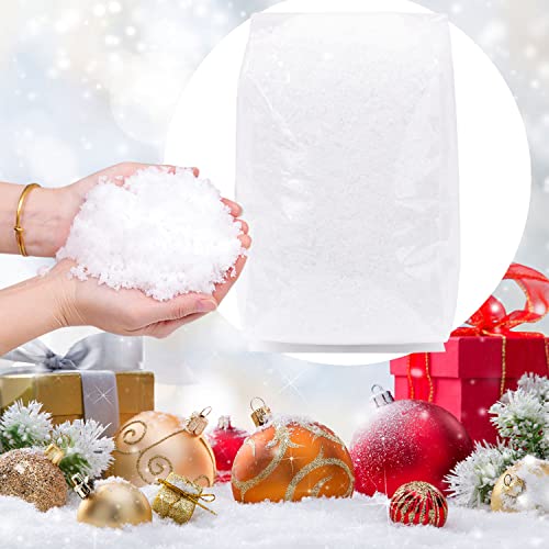10.6 Ounces Fake Snow Decoration - Artificial Snow for Christmas Decoration, Fake Snow for Crafts Village Displays - Instant Snow Dry Plastic Snowflakes for Holiday Decor Craft Winter Displays