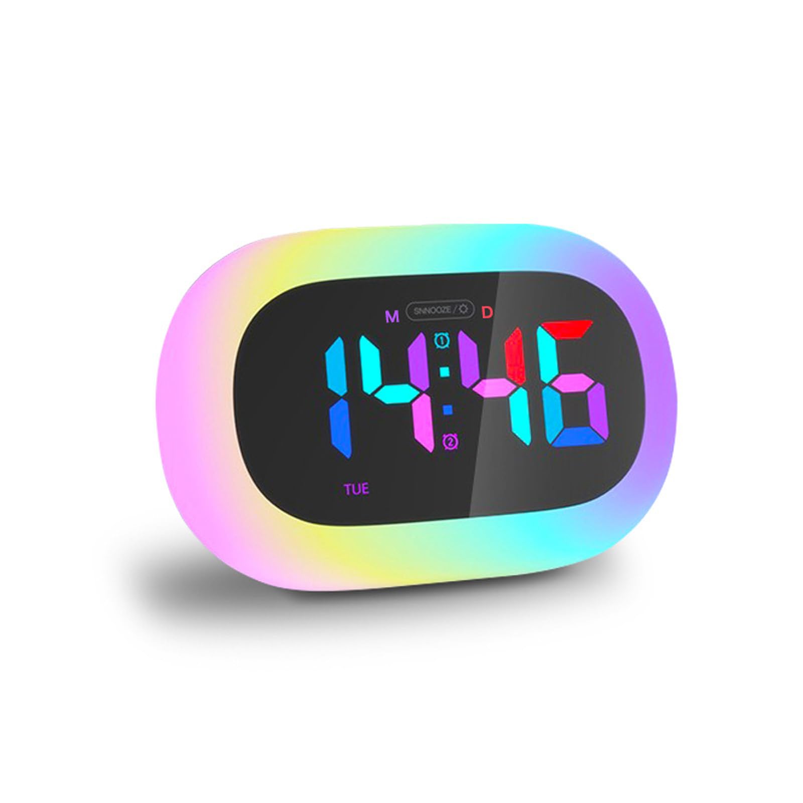 Kalttoy Children Safe Night Light with Alarm Clock Function 7 Color Modes Simulation Soft Materials Easy Operations Intelligent Wake Up Light