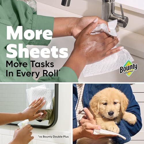 Bounty Paper Towels Quick Size, White, 2 Family Triple Rolls = 6+ Regular Rolls - view 2
