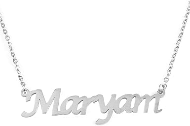 Maryam Name Necklace 18ct Silver Tone 